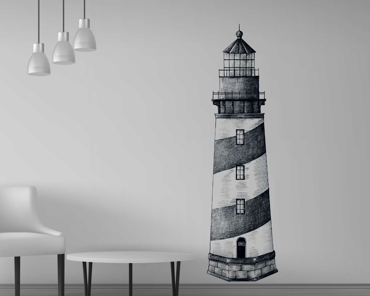 Beautiful Vintage Style Old Lighthouse Vinyl Wall Decals