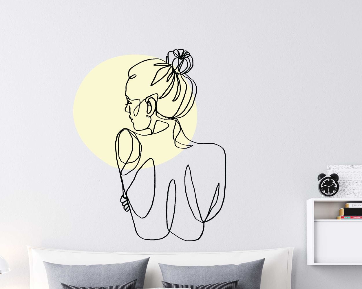 Beautiful Women Body Single Line Drawing Art Wall Decals