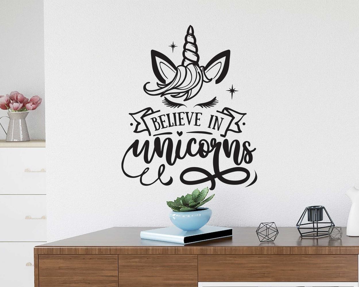 Believe In Unicorns Quotes Wall Decals