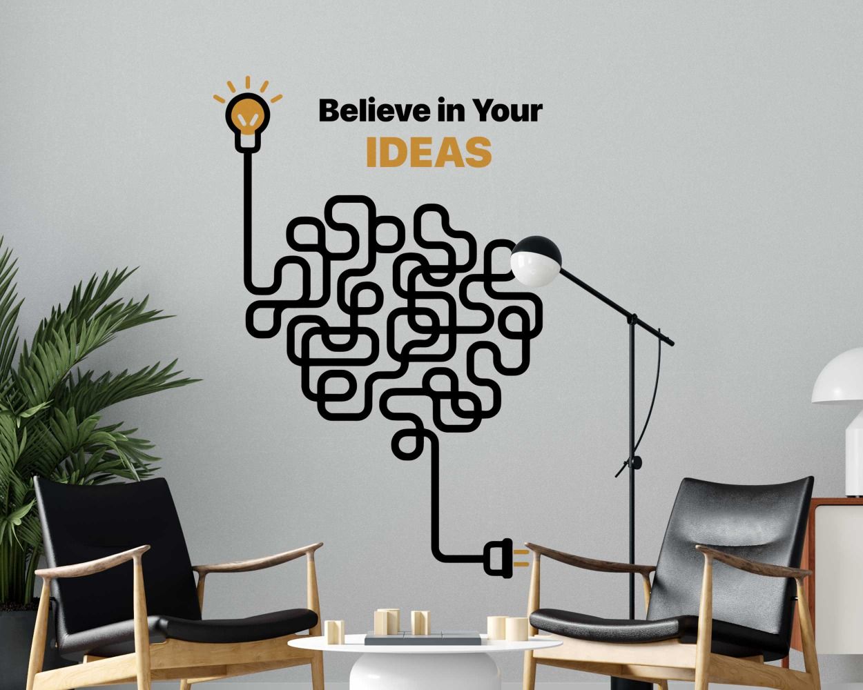 Believe in Your Ideas Inspirational Office Quote Vinyl Stickers
