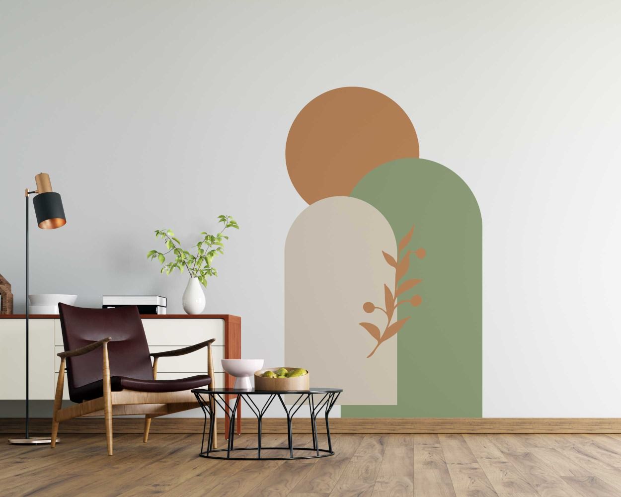 Best Abstract Boho Circle And Arches Vinyl Wall Decals For Bedroom Decoration 
