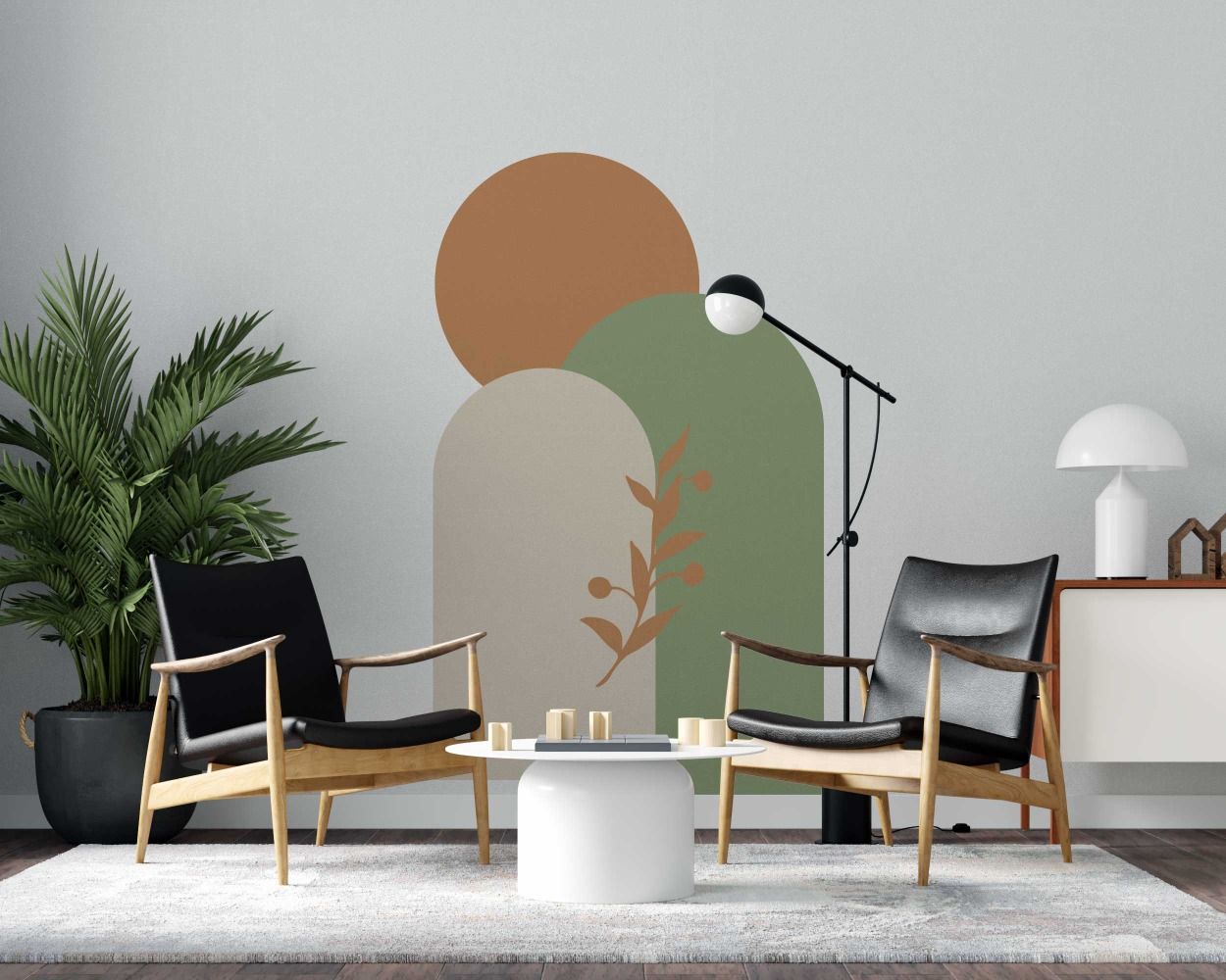 Best Abstract Boho Circle And Arches Vinyl Wall Decals
