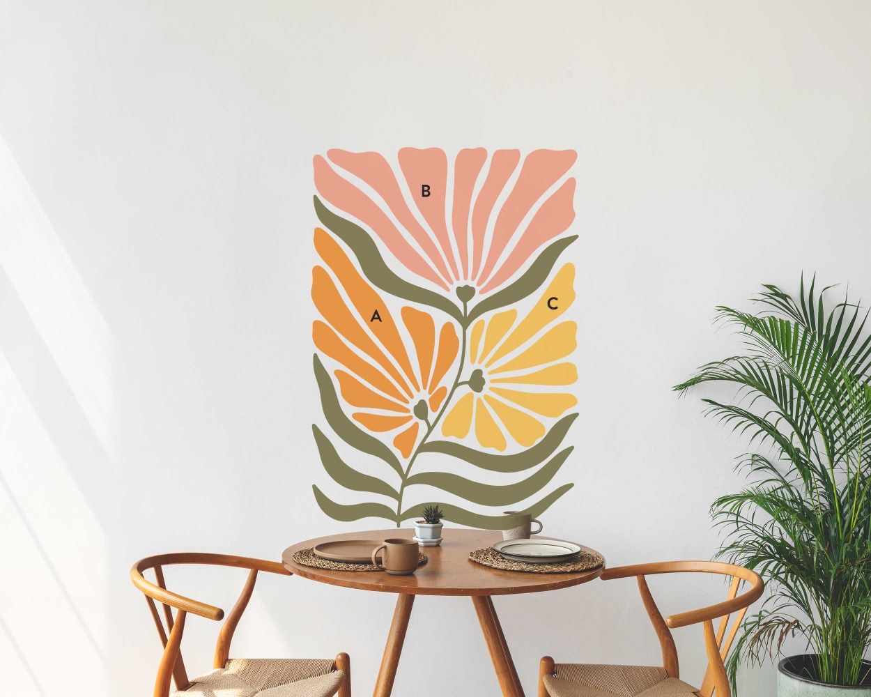 Best Abstract Flowers Coral Shapes Silhouette Wall Stickers