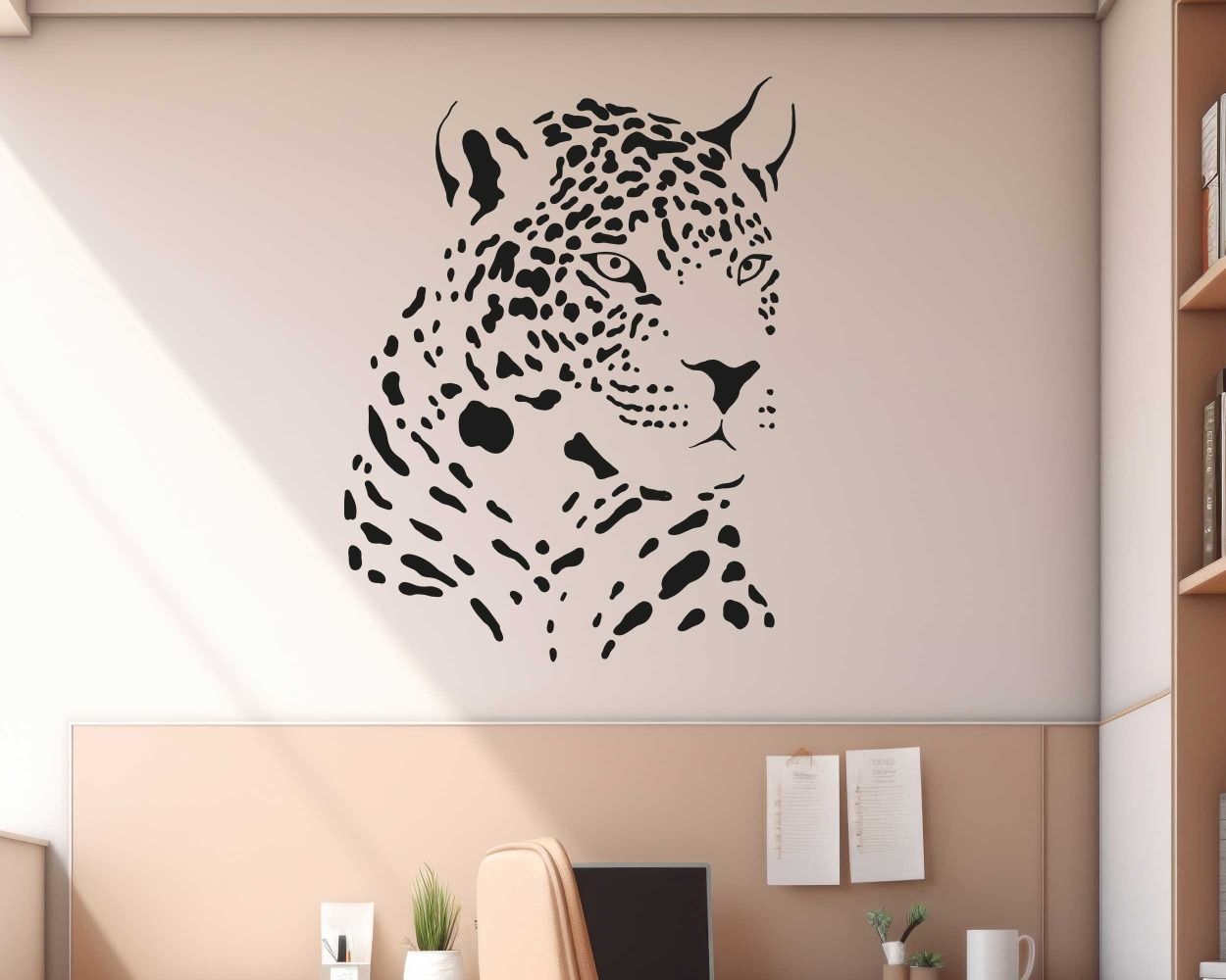 Best Animal Cheetah Face Wall Stickers For Nursery Decoration