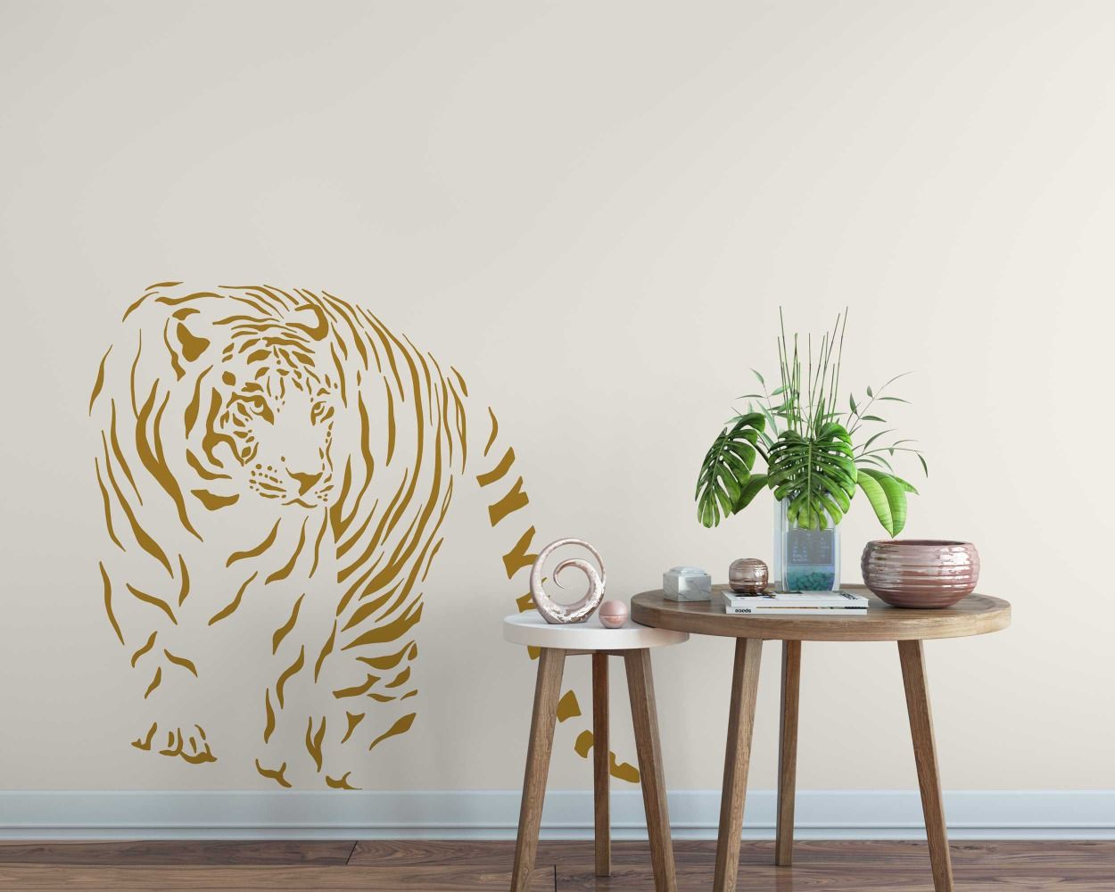 Walking Tiger Animal Wall Decals For Kids Room Decoration