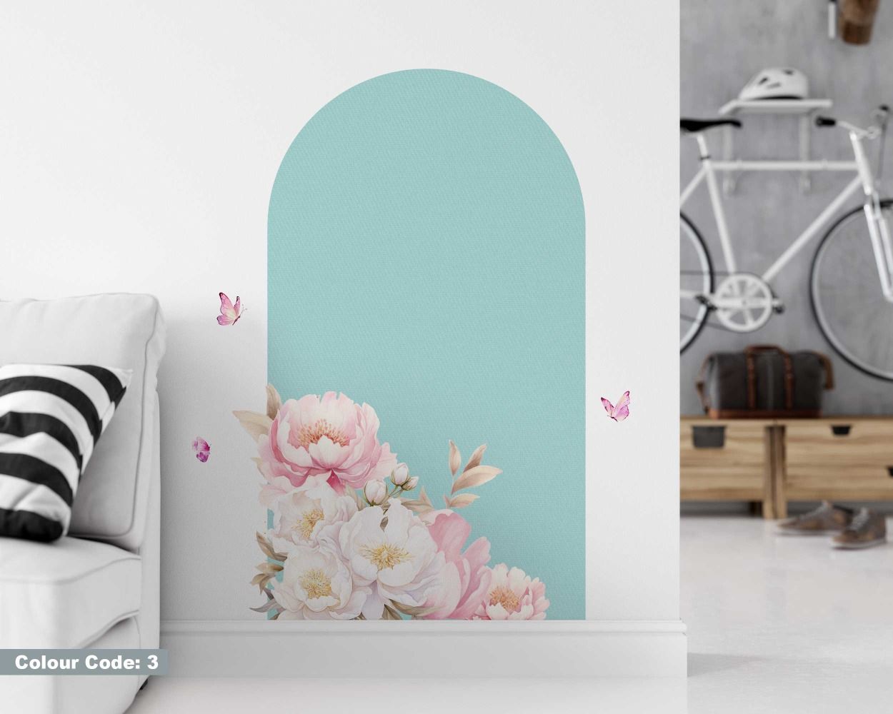 Best Arch With Floral Wall Decals For Bedroom Decor 