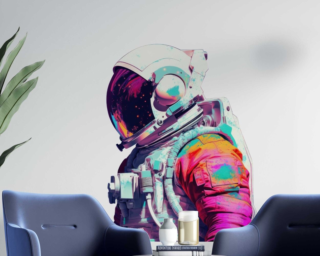 Best Premium Quality Astronaut In Colorful Illustration Wall Stickers 