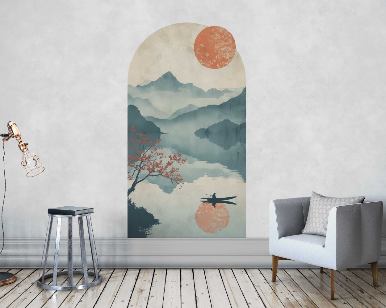 Abstract Landscape Arch Vinyl Wall Stickers 