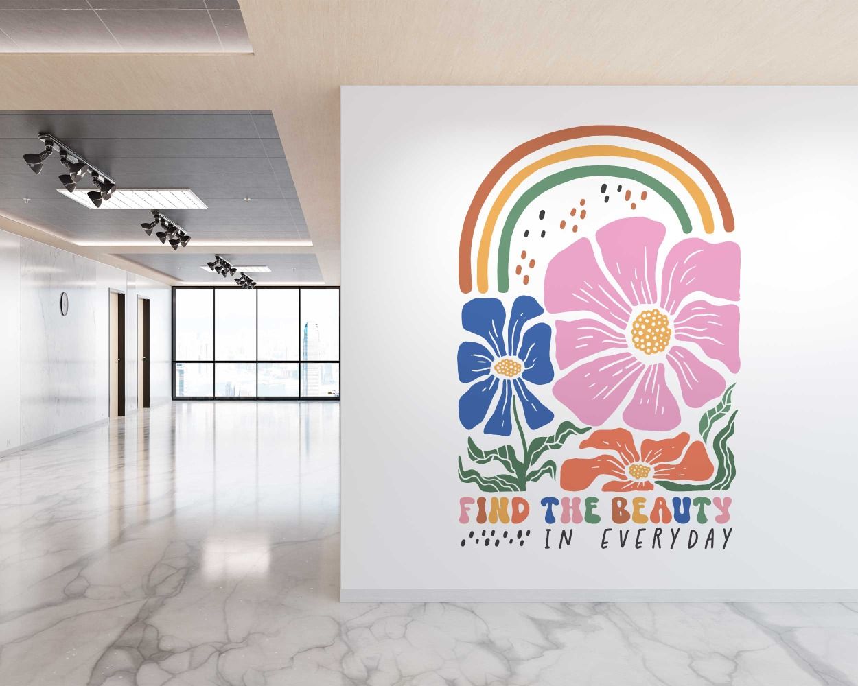 Beautiful Arch Shape Floral Wall Stickers