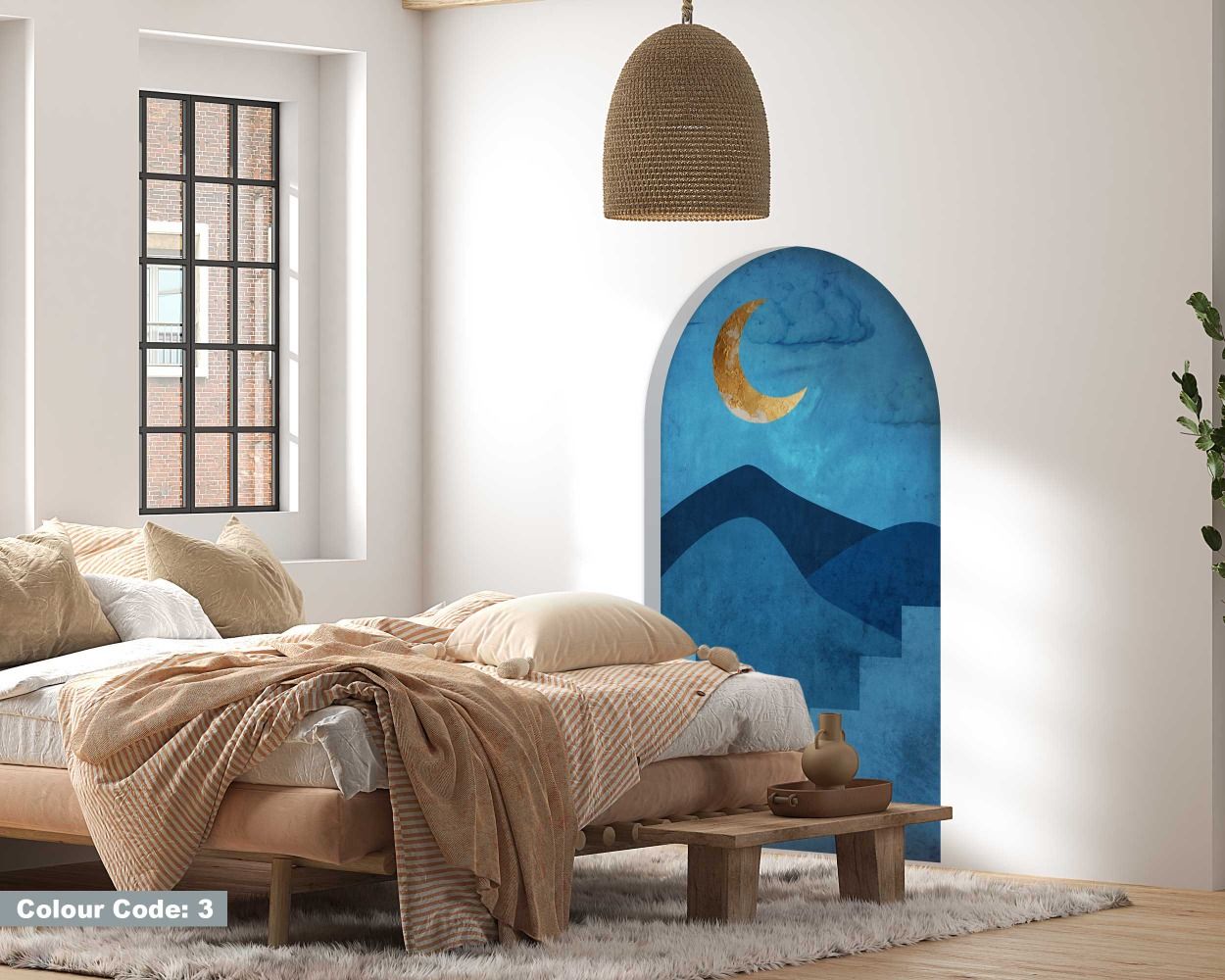 Best Stairs and Gold Moon Design Arch Wall Decals