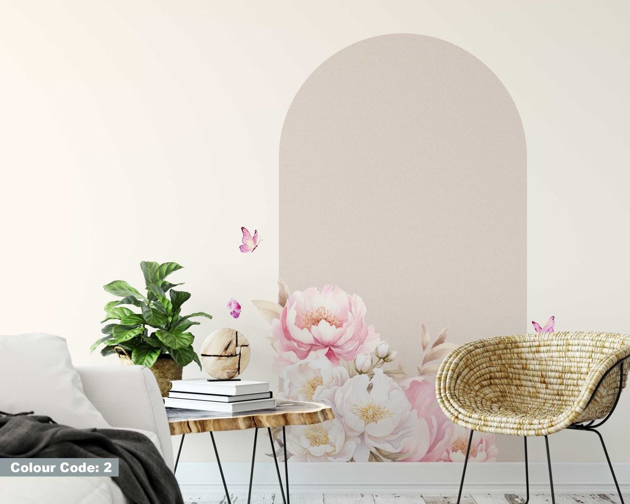 Beautiful Arch With Floral Wall Decals