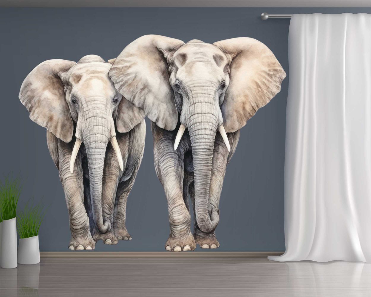 Best Beautiful Elephants Vinyl Wall Stickers For Nursery Decoration 