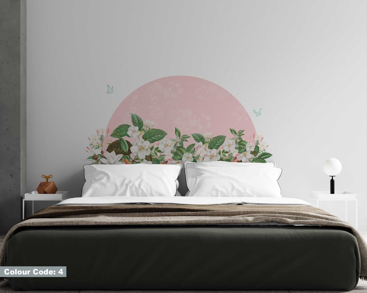 Beautiful Floral Arch Wall Stickers For Headboard Decor