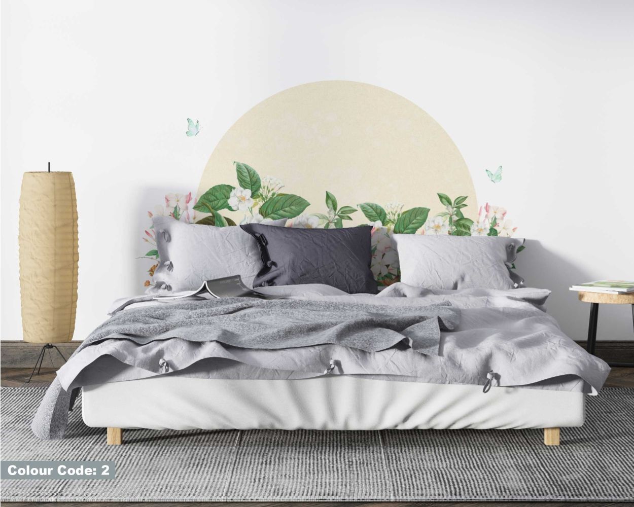 Beautiful Floral Arch Wall Decals For Headboard Decor