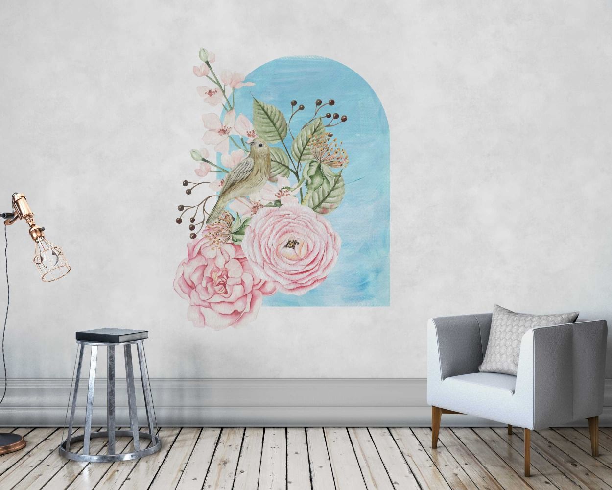 Best Beautiful Flowers With Arch Vinyl Wall Decals