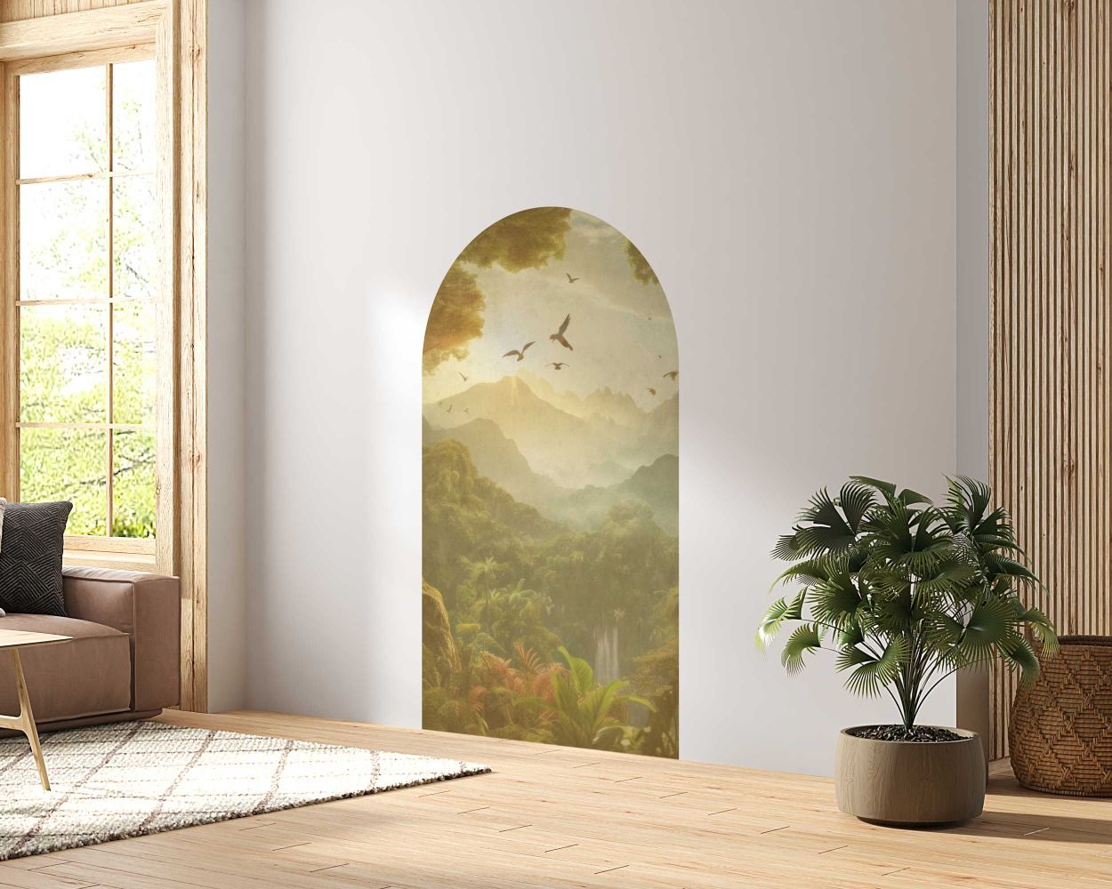 Beautiful Fog Old Classical Mountain Arch Wall Stickers