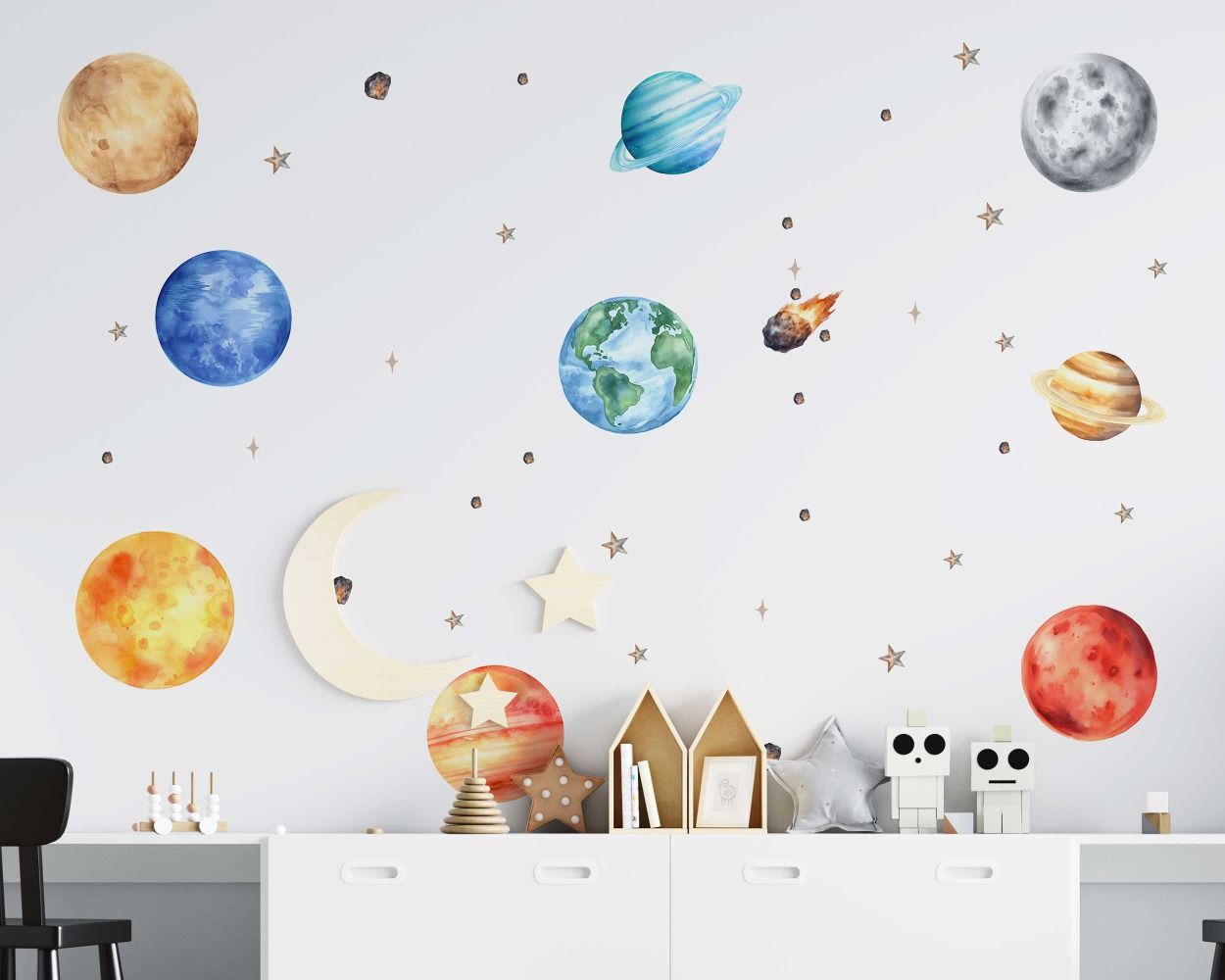 Best Beautiful Outer Space Solar System Planets Stickers for Nursery Decor