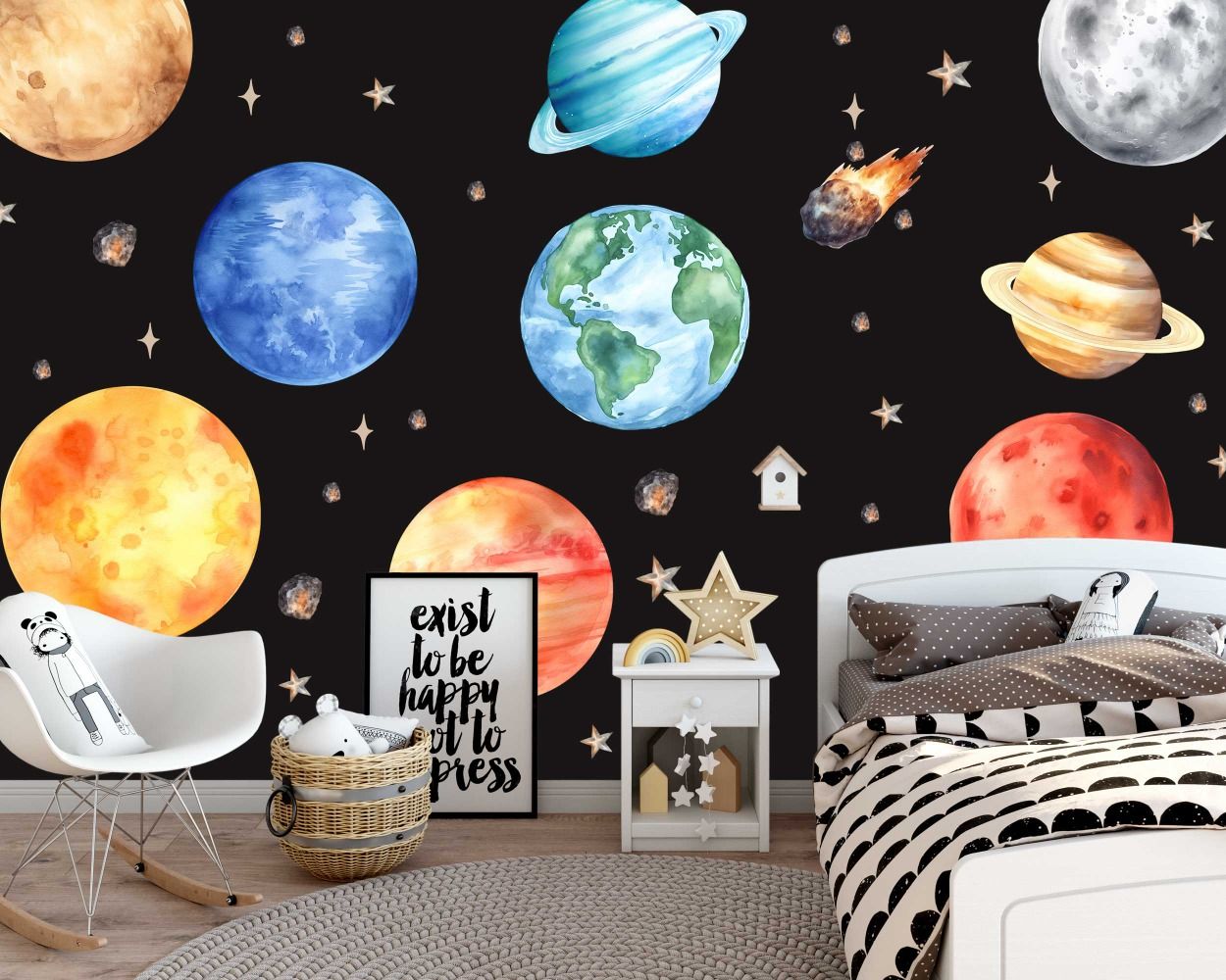 Best Beautiful Outer Space Solar System Planets Wall Decals for Nursery Decor