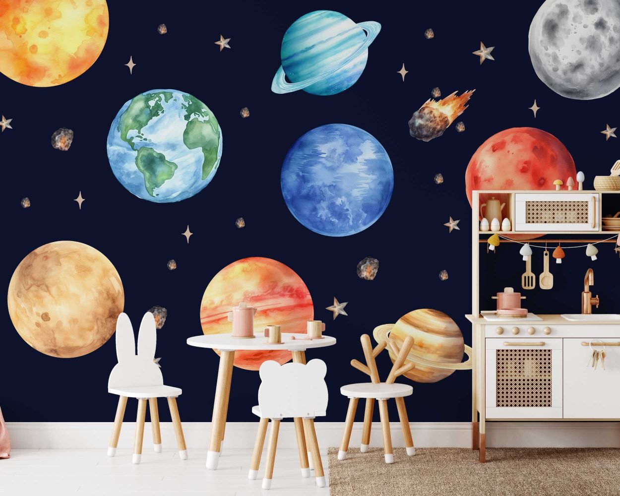 Best Beautiful Outer Space Solar System Planets Wall Decals for Kids Room Decor