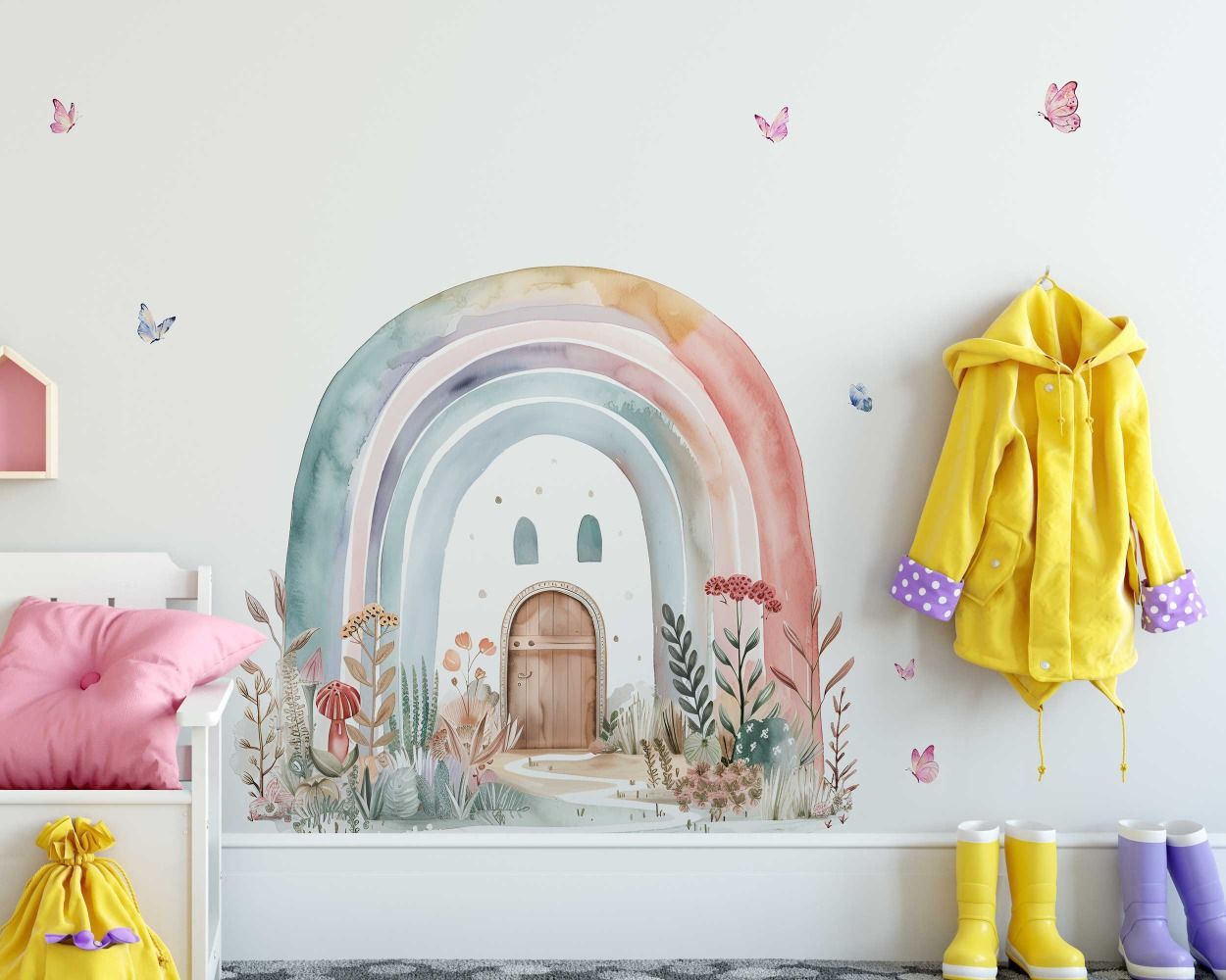 Beautiful Rainbow Watercolor Vinyl Wall Decals