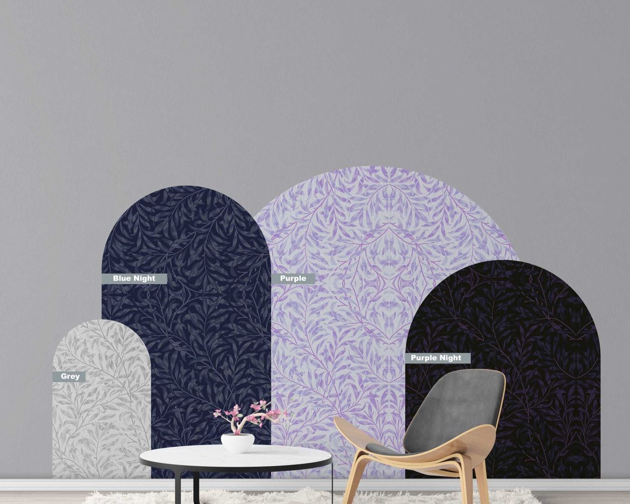 Beautiful Simple Boho Willow Arch Wall Stickers For Headboard Decor 