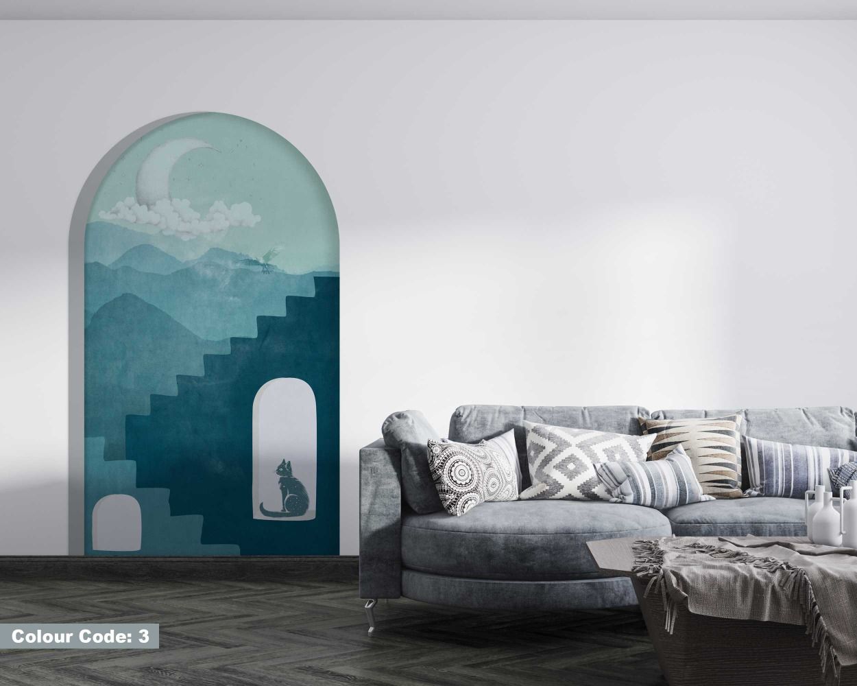 Best Stairs and Half-Moon Design Modern Arch Wall Stickers