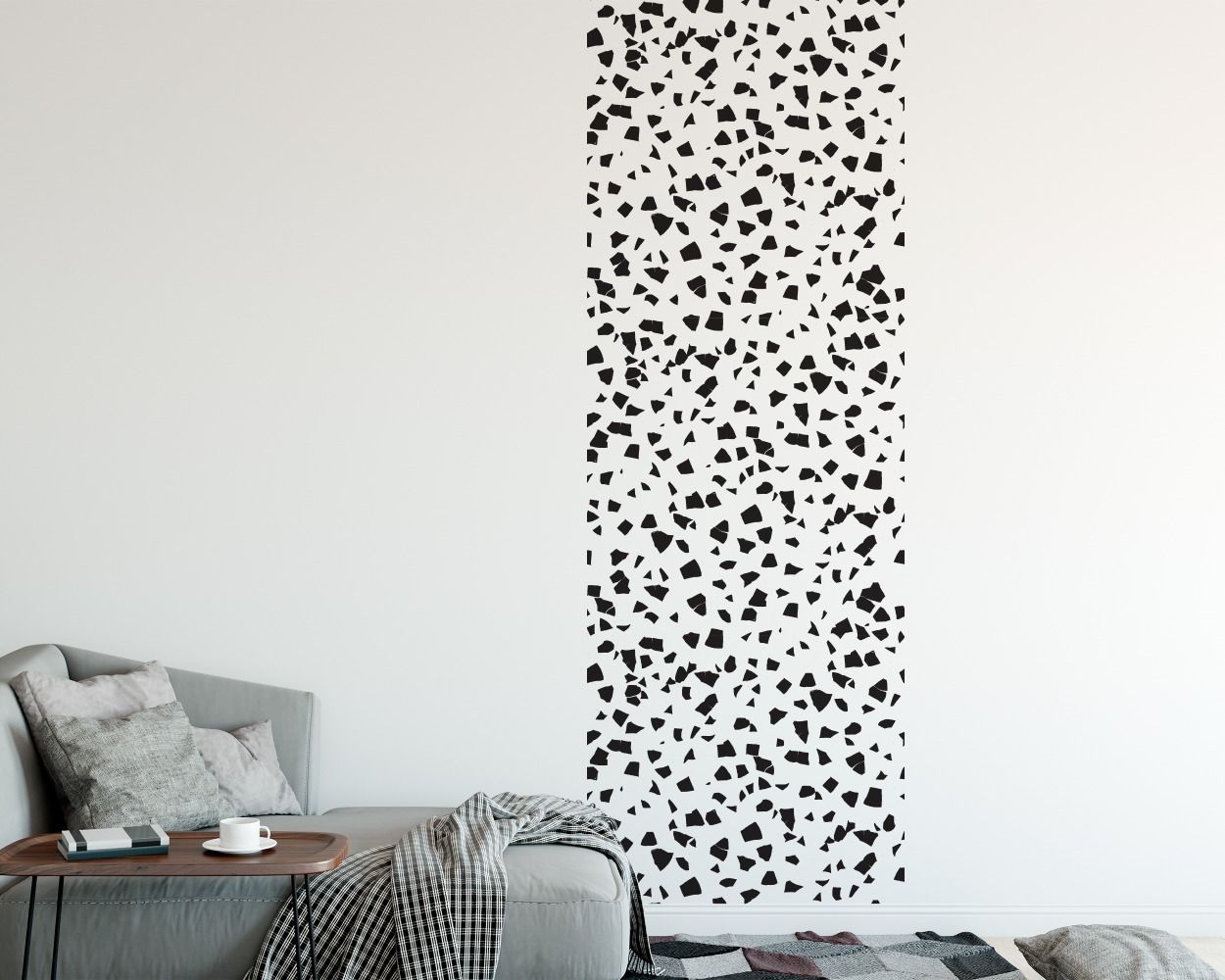 Beautiful Terrazzo Pattern Black Texture Wall Decals