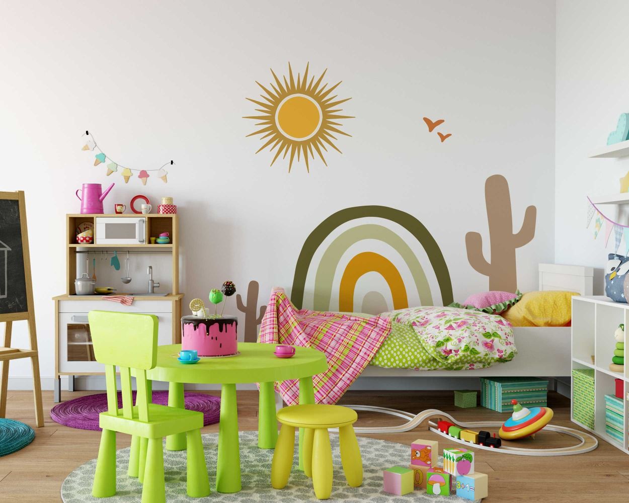 Best Boho Rainbow Vinyl Wall Stickers For Kid's Room Wall Decoration 