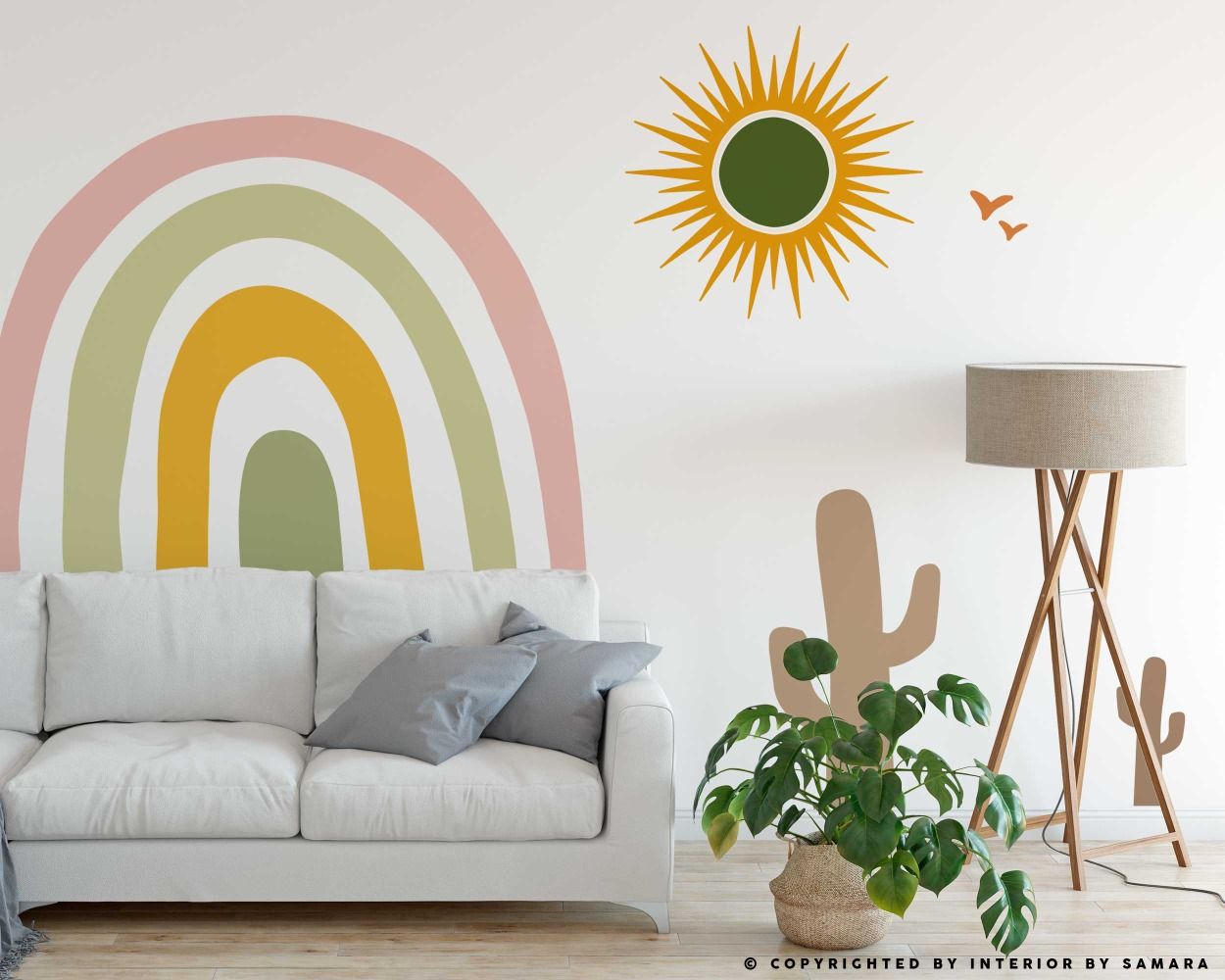 Best Boho Rainbow Vinyl Wall Decals For Kid's Room Wall Decoration 