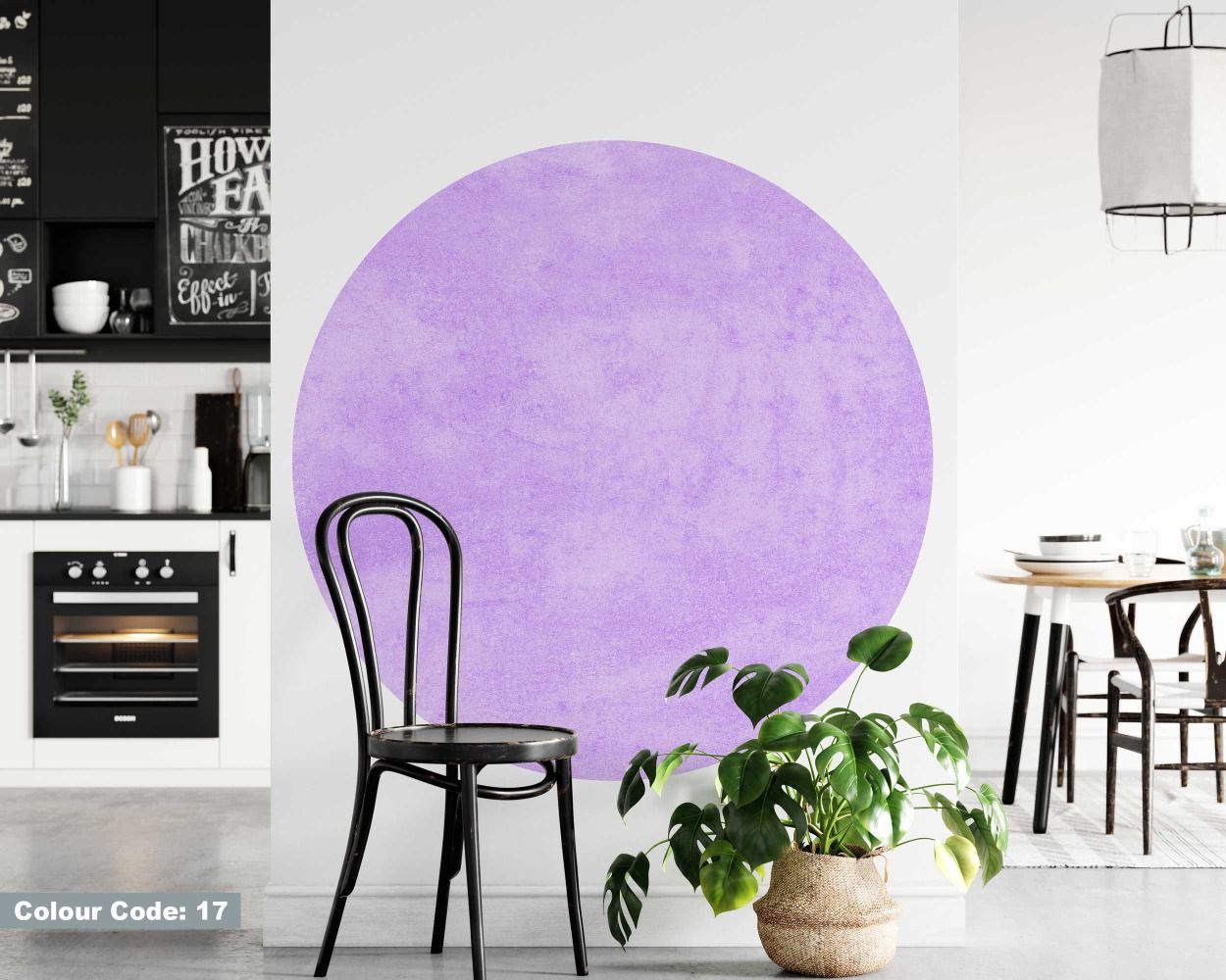Simple Boho Texture Circle Vinyl Wall Stickers For Headboard Decor 