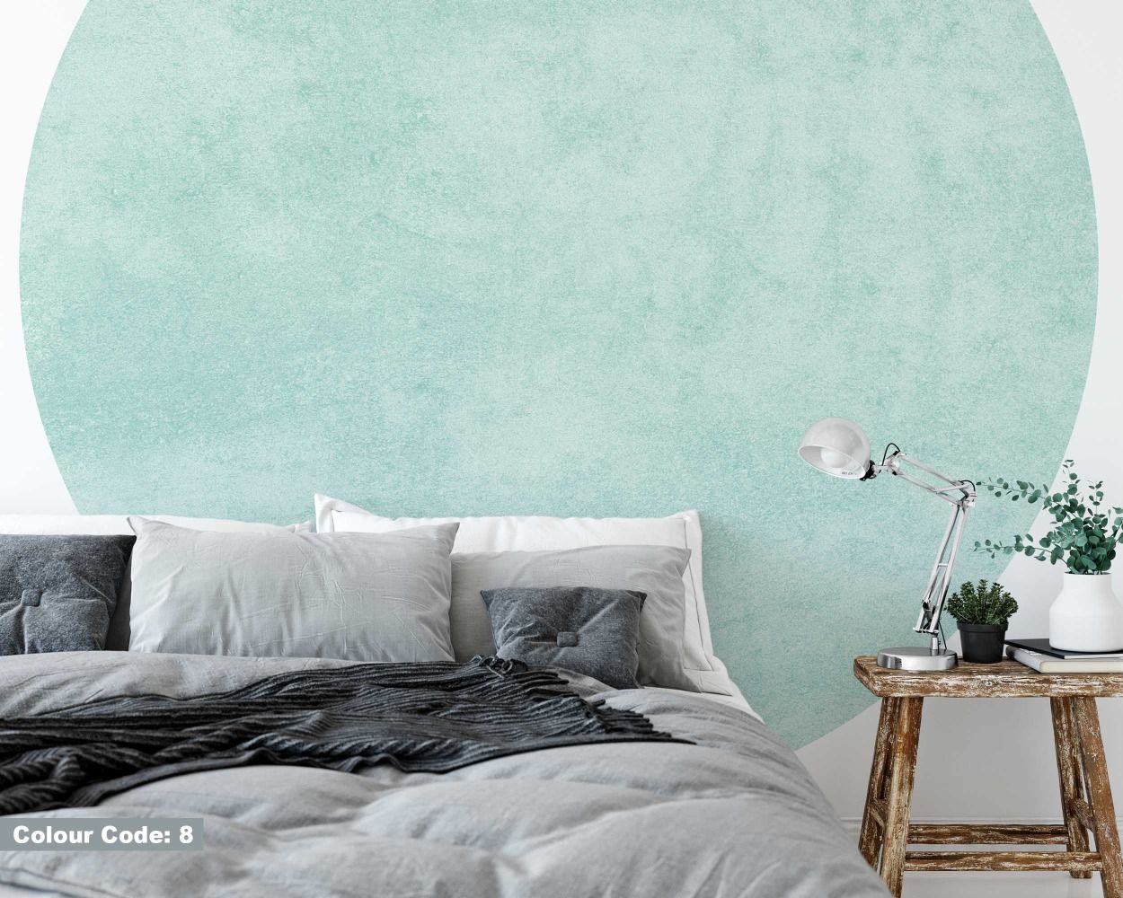 Simple Boho Texture Circle Vinyl Wall Decals For Headboard Decor 