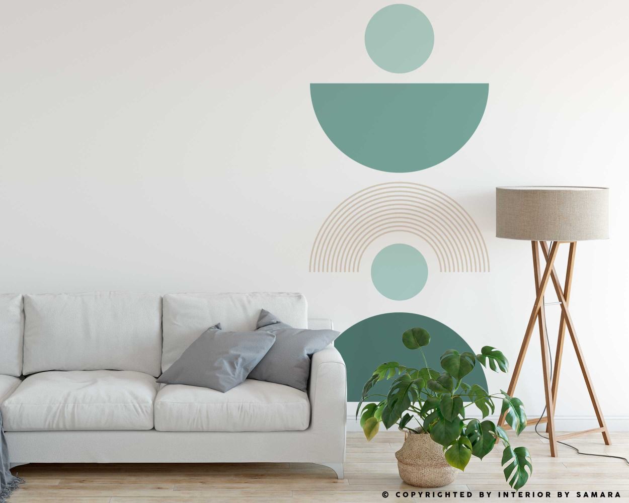 Circles And Half Circles Best Boho Wall Stickers For Bedroom Decoration 