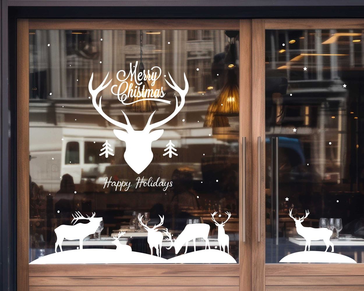 Best Celebrate Merry Christmas and Deer Decals For Glass Window Decoration