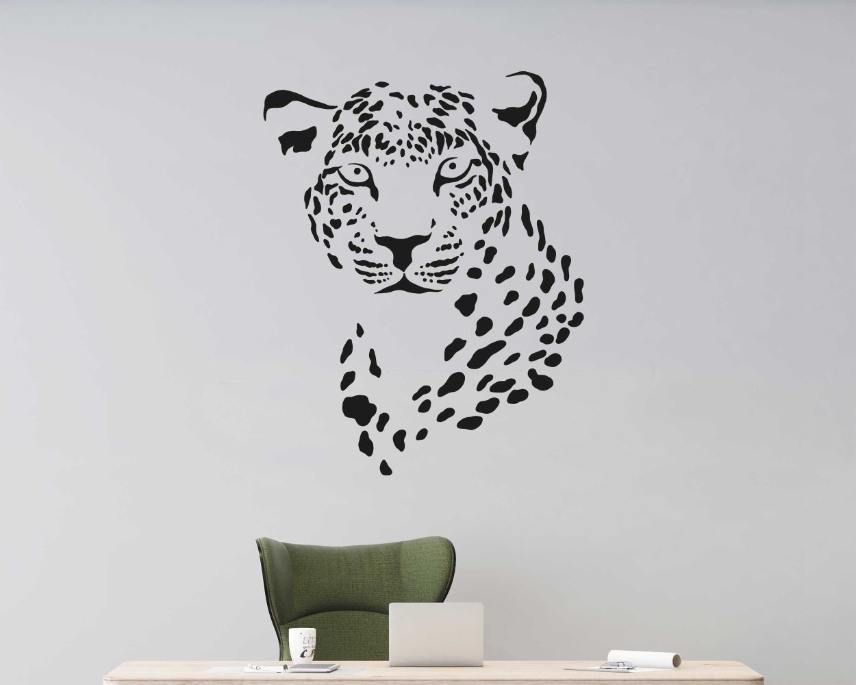 Best Leopards Animal Face Wall Decal For Kids Room Decoration