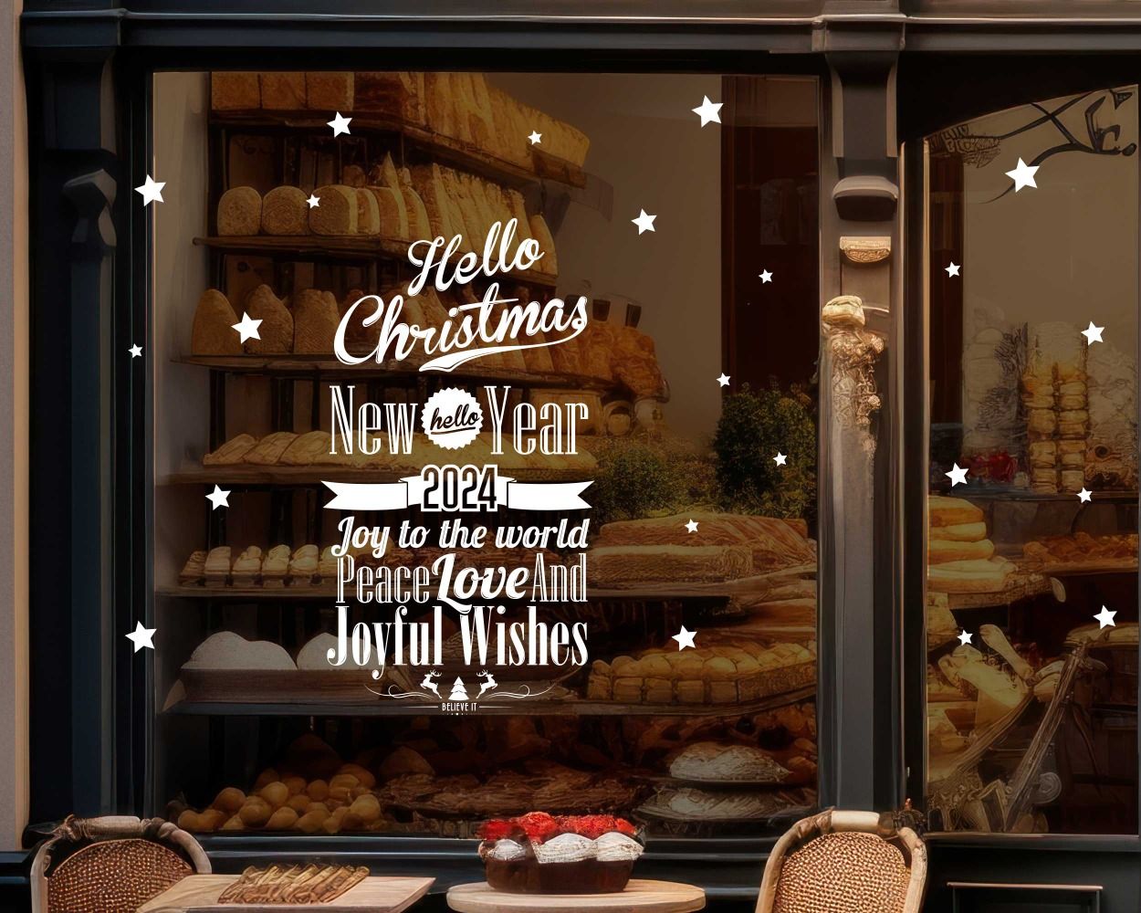 Hello Christmas Decals For Window Decor