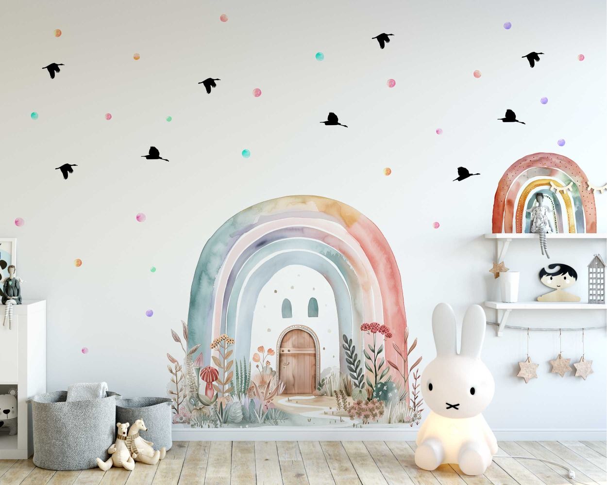 Best Beautiful Rainbow Watercolor Vinyl Wall Decals
