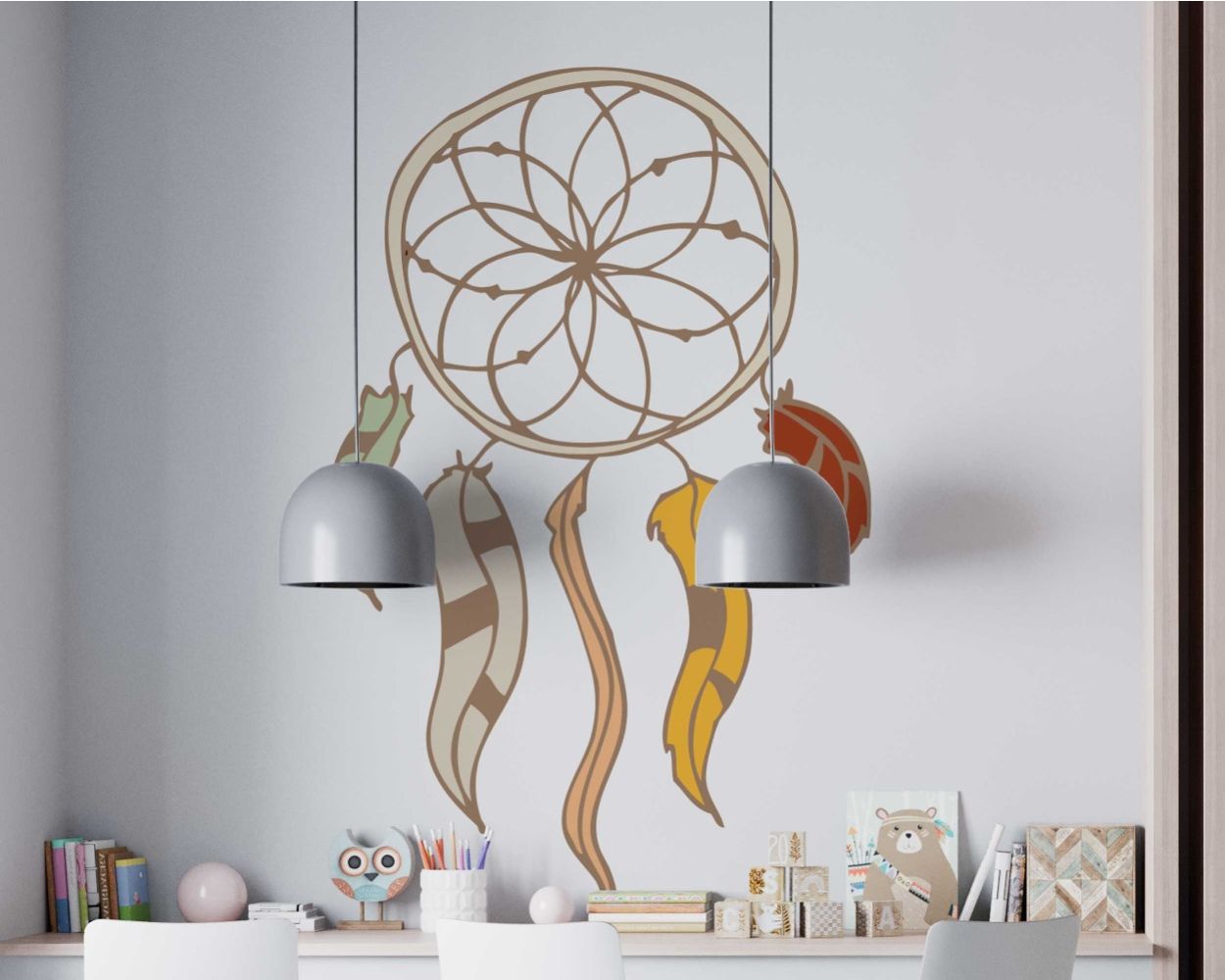 Best Colourful Dream Catcher Boho Wall Stickers for Living Kids Bedroom Decor
