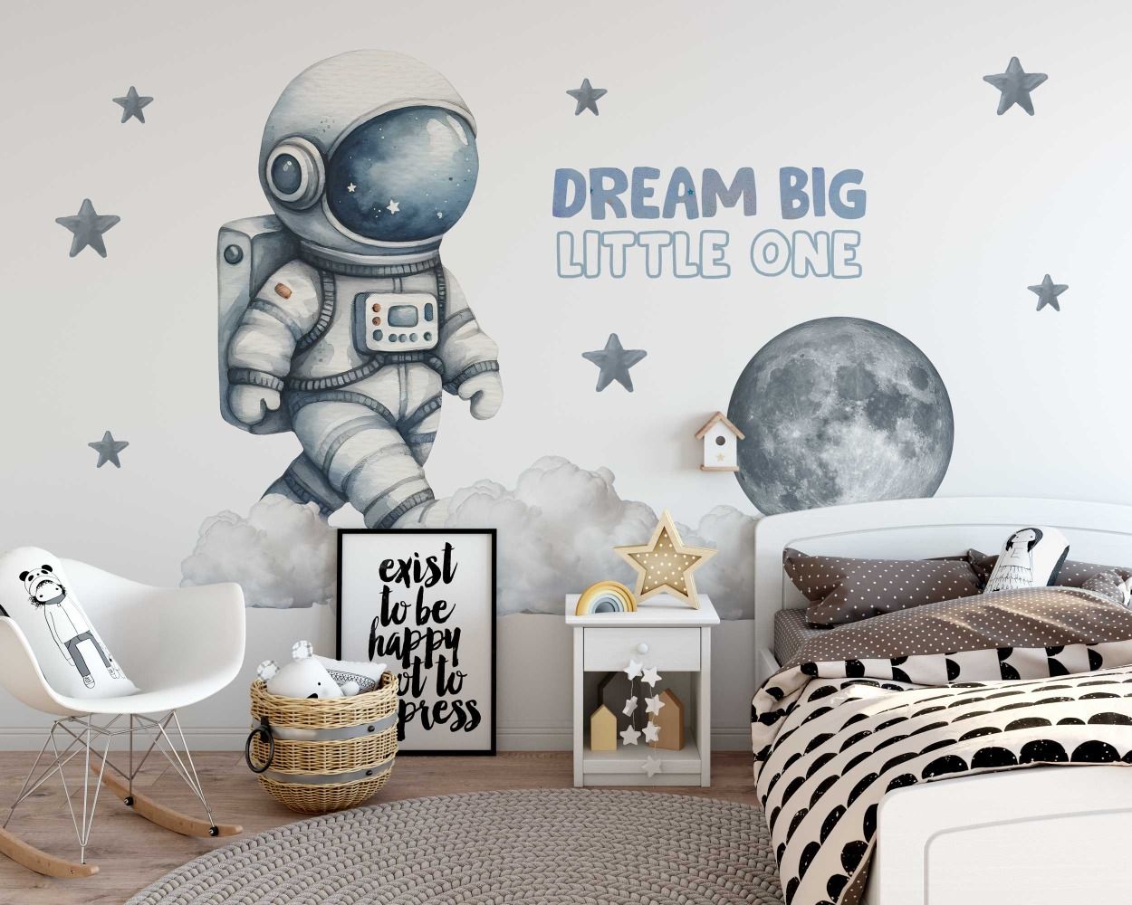 Best Dream Big Little One Space Astronaut Wall Stickers for Kids Room Decor