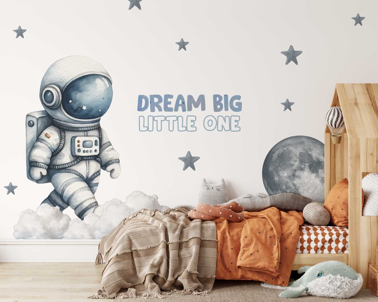 Best Dream Big Little One Space Astronaut Wall Decals for Kids Room Decor