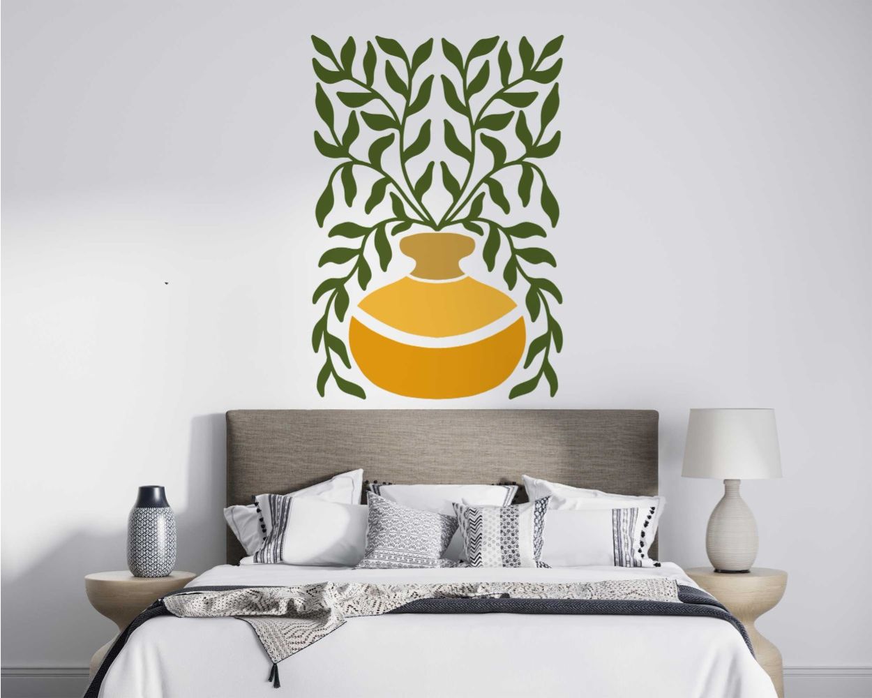 Best Flower Vase With Plant Wall Decals For Beautiful Home Decoration 
