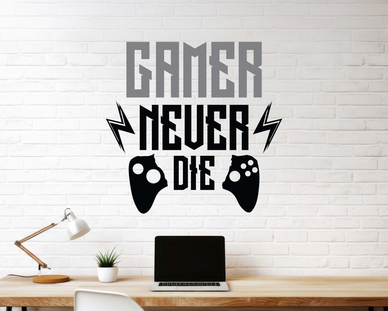 Gamer Never Die Wall Decal For Gaming Room Decor And Gamer Cave