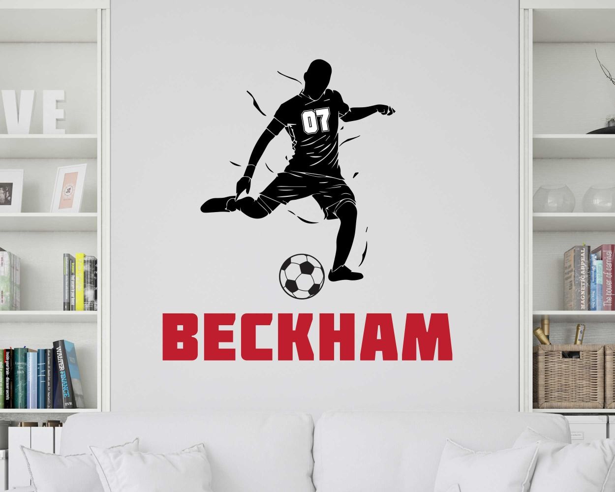 Custom Name Football Gaming Wall Decal For Sport Person Room Decoration 