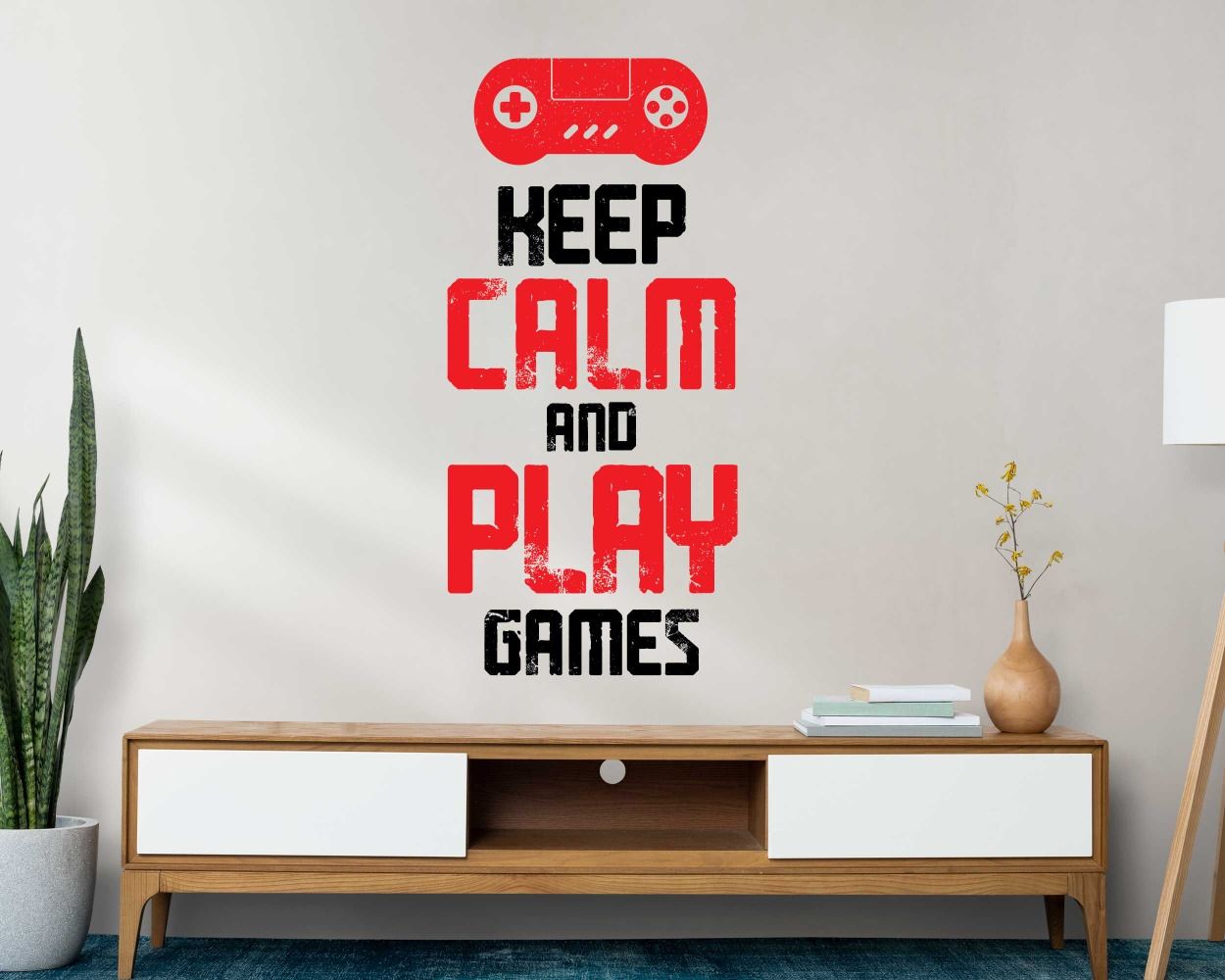 Keep Calm And Play Games Wall Stickers For Gamer Room Decorations