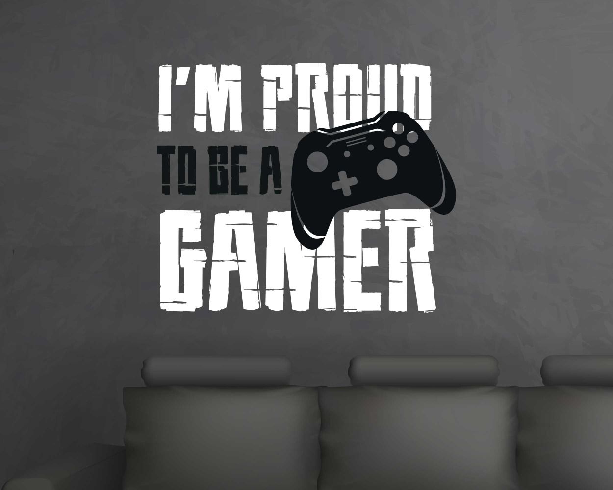 I'm Proud To Be A Gamer Wall Stickers For Gaming Room Decorations