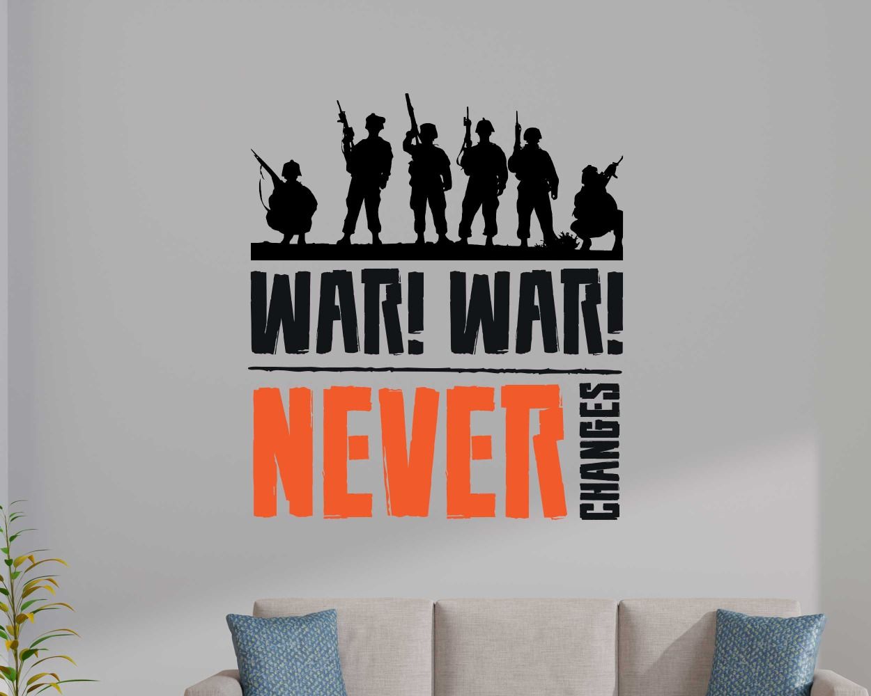 War War Never Changes Gaming Wall Stickers For Gaming Room Decoration 