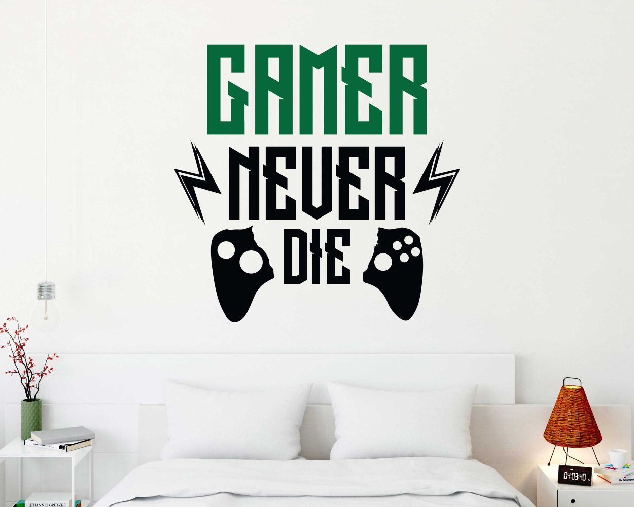 Gamer Never Die Wall Decal For Gaming Room Decor