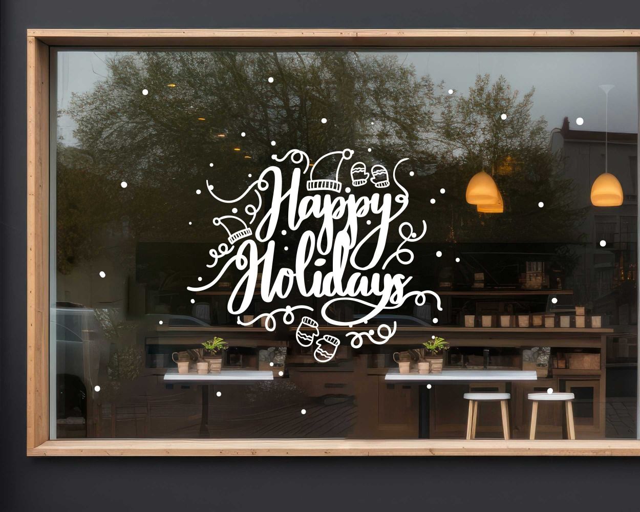 Best Happy Holidays Vinyl Decals For Window Glass Door Decoration