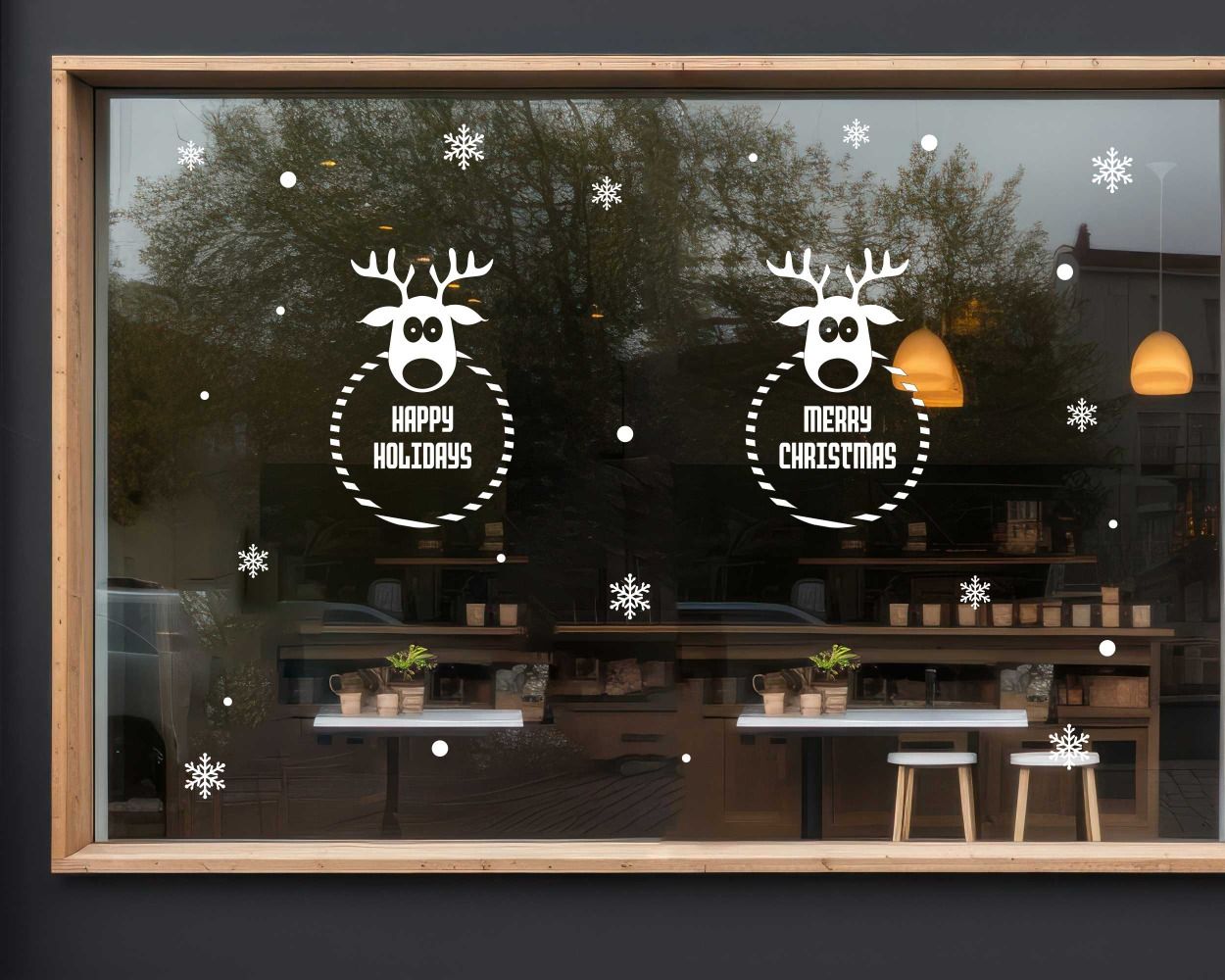 Happy Holidays Christmas Window Wall Decal