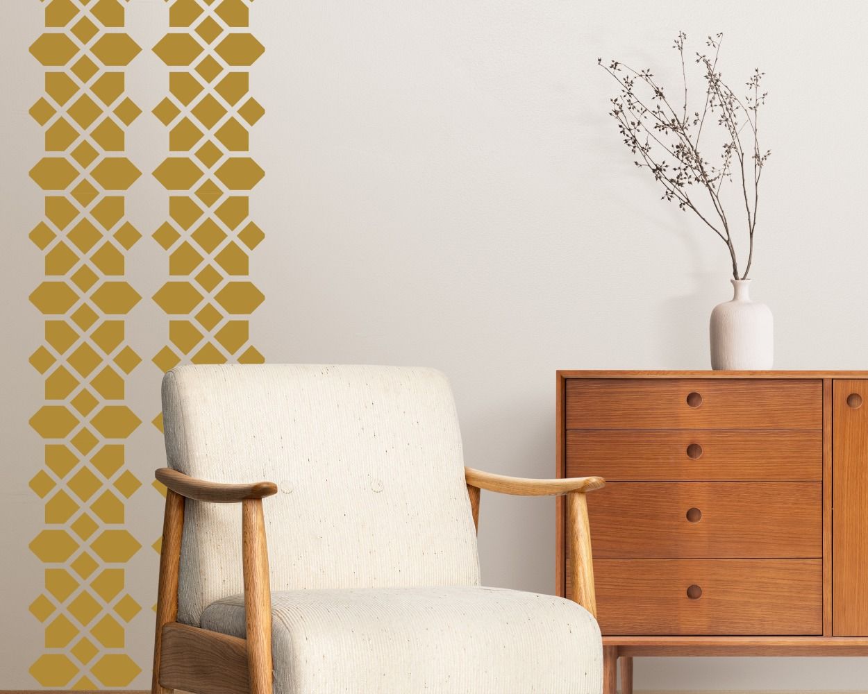 Laser Cut Geometric Pentagon Pattern Design Wall Decals For Home And Office Decoration