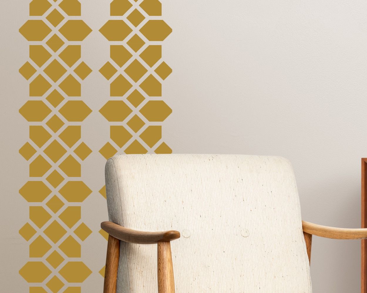 Laser Cut Geometric Pentagon Pattern Design Wall Stickers For Home And Office Decoration